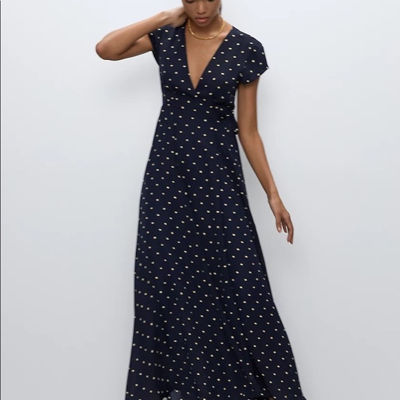 NWTO Aritzia Lexis wrap dress indigo - Picture 6 of 7